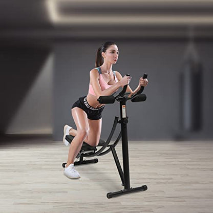 Ab Machine Abdominal Workout Machine Home Gym Exercise Machine with LCD Display, Slope Adjustment Fitness Equipment Silent Roller Core Strength Trainers for Abdomen Arms Back Legs Exercise