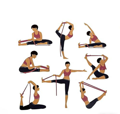 2-in-1 Non-Elastic Yoga Stretch Strap Set – 10-Loop Stretch Strap + 8 ft Yoga Strap with D-Ring, Durable Stretch Bands for Physical Therapy, Flexibility Training, Yoga, Pilates & Hamstring Stretching