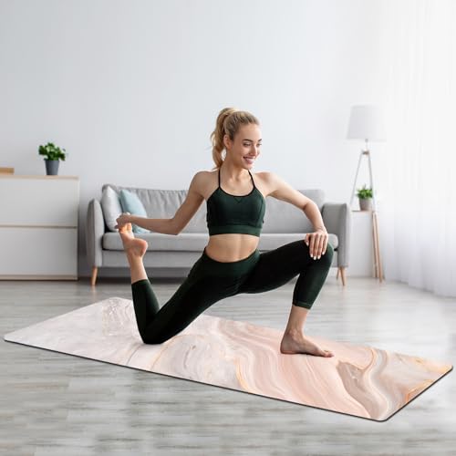 FOLAI Extra Thick Yoga Mat 6mm，pilates mat thick - Non-Slip Exercise Mat for HIIT, Pilates & Home Workouts & Workout with Free Carry Strap - color: Khe Sanh