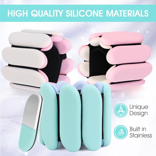 Wrist Weights, 2Pcs Wearable Wrist Ankle Weights for Women and Men, Adjustable Silicone Bracelets Suitable for Walking, Yoga, and Gym, Arm & Leg Workout, 2lb - color: Black