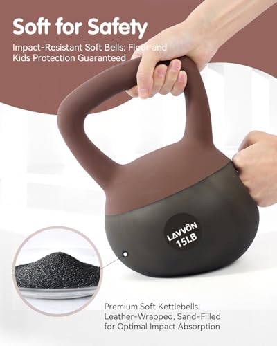 Soft Kettlebell - Cushioned Impact-Resistant Base and Anti-Slip - color: Black-Pink