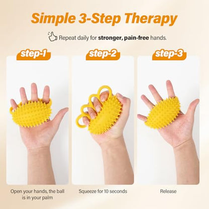 Fanwer Hand Exercise Stress Ball - Grip Strength Trainer, Hand Strengthener for Physical Therapy, Finger Strengthener, Squeeze Ball for Rehabilitation & Hand Massage, for Adults, Seniors & Disabled