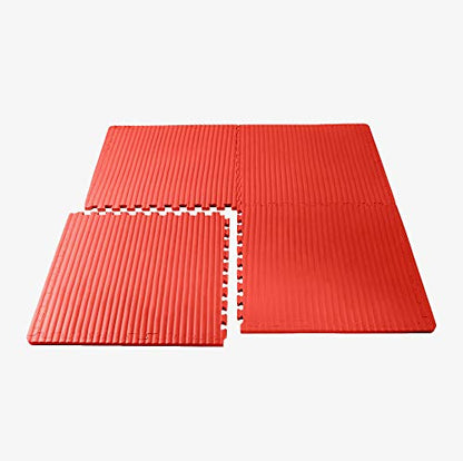 We Sell Mats 1 Inch Thick Martial Arts EVA Foam Exercise Mat, Tatami Pattern, Interlocking Floor Tiles for Home Gym, MMA, Anti-Fatigue Mats, 24 in x 24 in