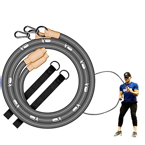 Gronk Fitness Inertia Wave Edition | Dynamic Rubber Battle Ropes Alternative for Home and Gym | Maximize Calorie Burn | Revolutionary Fitness Equipment for Abs and Full Body Workout - color: Grey
