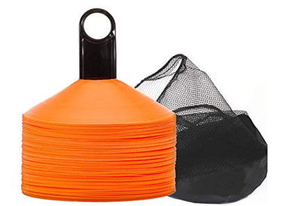 Pro Disc Cones (50 PCS) Disc Cone Agility Training Sports Cone Plastic with Carry Bag & Holder for Training, Football, Soccer, Kids, Sports, Field Cone Markers