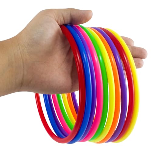 28 PCS Ring Toss Rings,Multicolor Plastic Rings,7 Colors - size: 7 inch