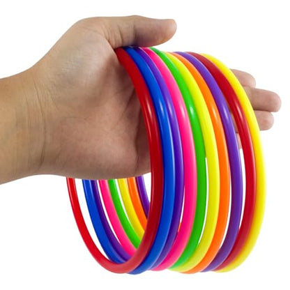 28 PCS Ring Toss Rings,Multicolor Plastic Rings,7 Colors - size: 7 inch