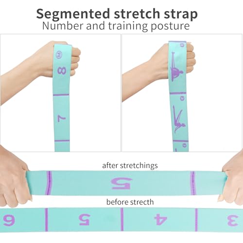 Extended 8 Loops Kids' Elastic Band – Adjustable Dance & Gymnastics Stretch Strap for Children's Training, Yoga, Pilates, and Ballet Resistance Home Workout - color: Blue
