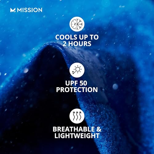 MISSION Original Cooling Towel - Soft, Durable Microfiber - Cools Up to 2 Hours - UPF 50 Sun Protection - Machine Washable - color: Alloy Heather