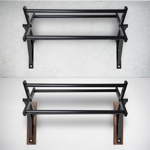 Wall Mounted Pull Up Bar Chin Up bar Multifunctional Dip Station for Indoor Home Gym Workout, Power Tower Set Training Equipment Fitness Dip Stand Supports to 440 Lbs
