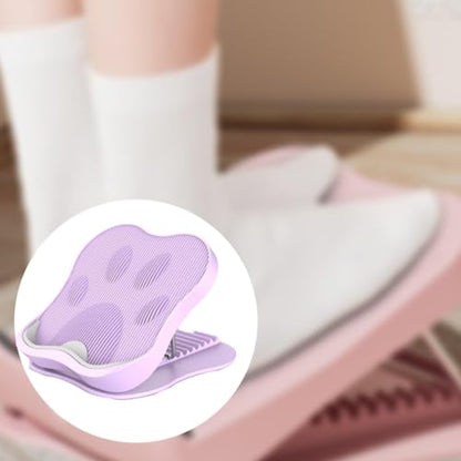 Calf Stretching Board Calf Stretcher Anti Slip Foldable Standing Leg Stretching Adjustable Fitness Board for Heel Hamstring, Pink(Violet)