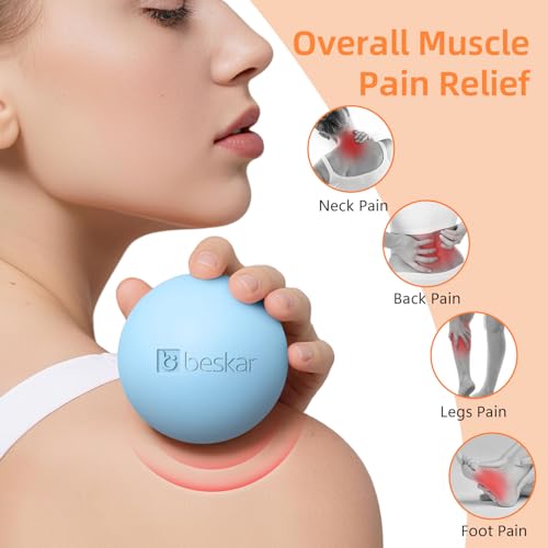 Massage Lacrosse Balls for Myofascial Release, Trigger Point Therapy - color: Blue