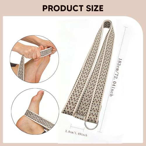 Yoga Strap Pilates Exercise Band Assisted Stretching Strap Resistance Band Non-Slip Polyester Texture Suitable for Stretching Yoga Use