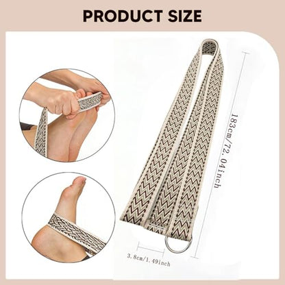 Yoga Strap Pilates Exercise Band Assisted Stretching Strap Resistance Band Non-Slip Polyester Texture Suitable for Stretching Yoga Use