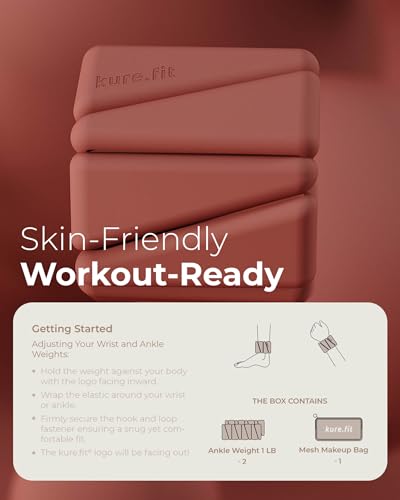 Pilates Weight | Wrist & Ankle Weights for Women | Weighted Bangles | 1LB/ 2LB Each (Set of 2) - color: Peach, size: 1 LB