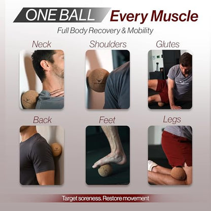Bullworker 4" Cork Massage and Fitness Ball Recovery Tool - Deep Tissue Muscle Tension Release for Trigger Point, Muscle Soreness, Yoga Therapy, 10 CM