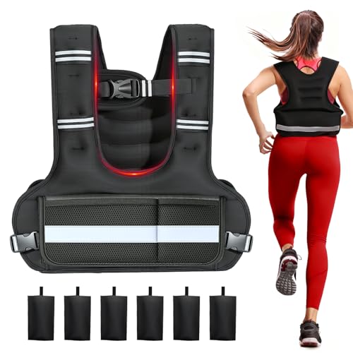 Weighted Vest for Women & Men with U-Shaped Breathable Design, Adjustable Weights 8–18lbs for Walking, Running, Rucking – Strength Training Weighted Vest with Adjustable Straps and Large Phone Pocket