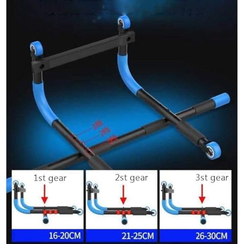 Doorway Pull-Up Bar No Screws, Portable Chin-Up Bar for Home Gym, Steel Horizontal Bar 150kg Load (Blue)