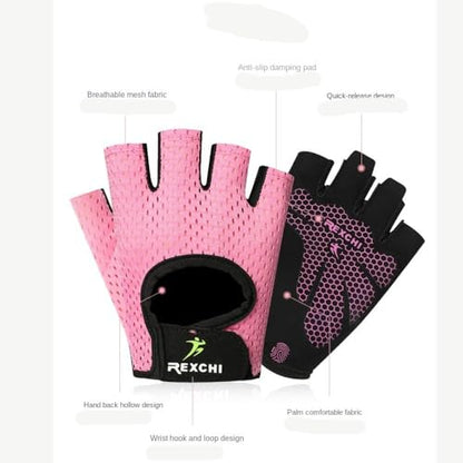 Breathable Half-Finger Gym Gloves Yoga & Fitness Training Gloves with Silicone Grip for Women & Men