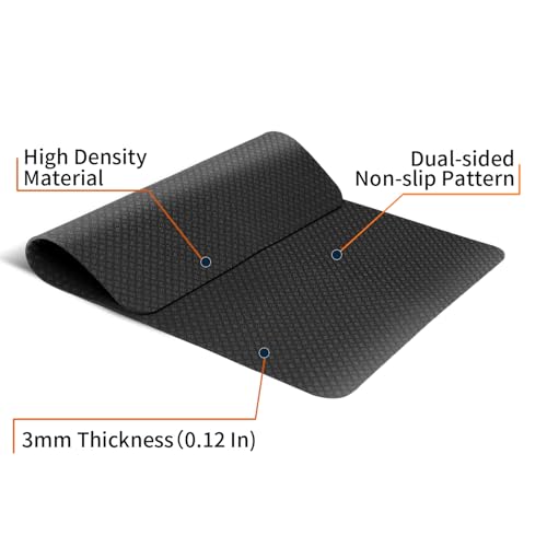 Double-Sided Rubber Non Slip Mat for Elliptical Machine, 24"x17" Anti Slip Mat for Vibration Plate & Stepper, Odorless & Durable - size: 23.6"L × 17"W x 0.12"Th