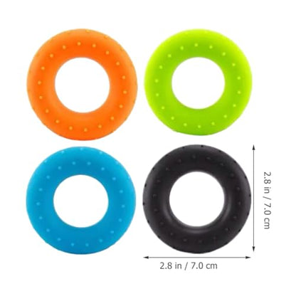Toddmomy 4pcs Hand Grip Strengthener Rings with Silicone Material, Multi-resistance Forearm Exerciser Set (30-60lbs), Finger Massage Trainer for Muscle Strengthening and Rehabilitation