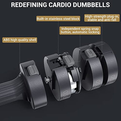 Sportneer Adjustable Dumbbells Hand Weights Set: 5 lb Dumbbell Set of 2 Each 2lb 3lb 4lb 5lb Free Weights Fast Adjust Weight 4 In 1 Weights Dumbbells Set for Women Men Home Gym Exercise Training - color: Carbon Black