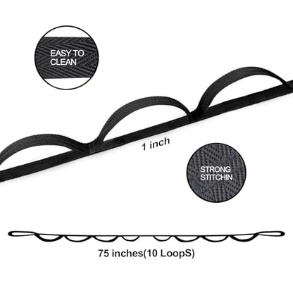 Premium Durable Stretch Straps with Loops, Stretching Strap for Physical Therapy, Multi-Loop Yoga Strap Fitness Exercise Strap for Yoga, Pilates, Dance, Flexibility&Exercise - color: #2-Black