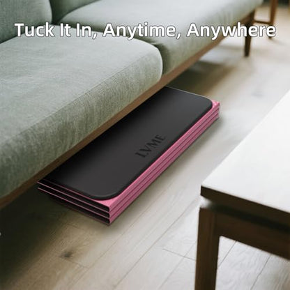 Foldable Yoga Mat 0.32 inches Thick(8mm), SGS Certified POE Material | Non Slip, 71 x 24 inches, Foldable for Travel, Pilates, Camping, Environmental Sports Mat, Odorless