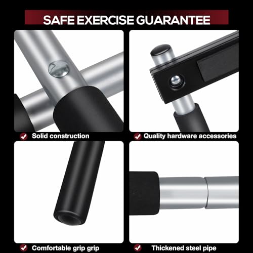 GYE Doorway Pull Up Bar for Home Gym, Adjustable Width, Heavy-Duty Steel，Max Limit 440 lbs Upper Body Fitness Workout Bar with Foam Grips，Indoor Portable Upper Body Workout Bar for Strength Training