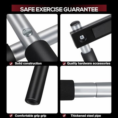 GYE Doorway Pull Up Bar for Home Gym, Adjustable Width, Heavy-Duty Steel，Max Limit 440 lbs Upper Body Fitness Workout Bar with Foam Grips，Indoor Portable Upper Body Workout Bar for Strength Training