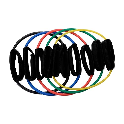 Body-Solid Tools Ankle Cuffs Elastic Bands for Working Out, Light Resistance Tube for Physical Therapy and Upper and Lower Body Workouts for Gym & Home Training - color: 5 Pack