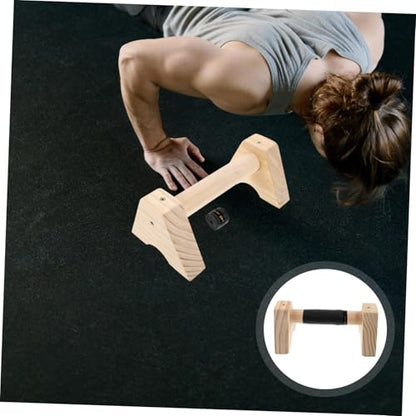 POPETPOP 2pcs Wooden Parallettes Bars Handles Support for Push-ups Calisthenics and Strength Training for Home Gym Workouts