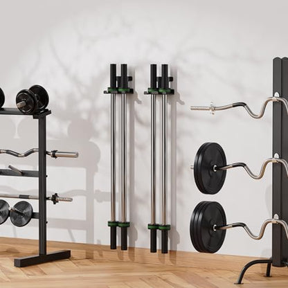 Barbell Rack Barbell Holder Wall Mount Barbell Storage Holder Olympic Bar Hanger for Home, Commercial, Garage Gym - color: Double Bar Holder
