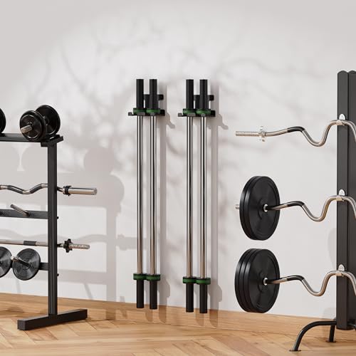 Barbell Rack Barbell Holder Wall Mount Barbell Storage Holder Olympic Bar Hanger for Home, Commercial, Garage Gym - color: Double Bar Holder
