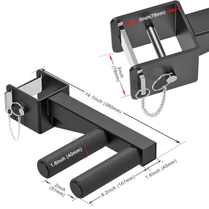 Nordic Hamstring Curl Attachment, Dip Bar, Belt Squat & Safety Spotter Arms for 2"x2" & 3"x3" Power Racks, Home Gym Strength Training Accessories