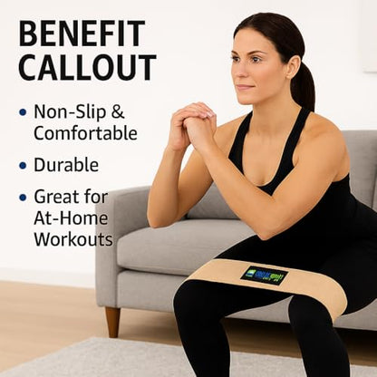 Fabric Resistance Bands for Women and Men, Booty Workout Bands Set of 3, Non-Slip Glute Exercise Bands for Legs and Home Gym Fitness