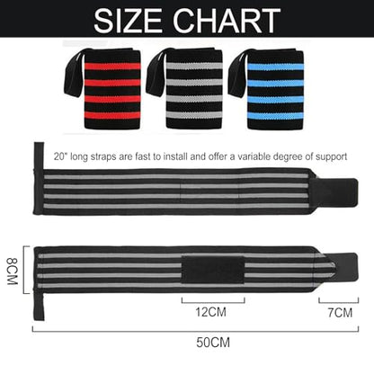 Wrist Wraps 18" Thumb Loop Straps for Powerlifting & Bench Press - color: Gray