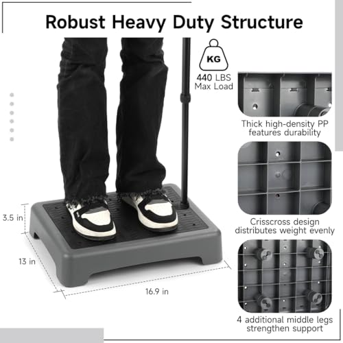 Strong Bearing Capacity Half Step, Mobility Step Platform for Cars Beds Stairs, One Step Stool for Seniors, 440 Lbs Portable Short Step Support Step Riser for Adults & Elderly, Non-Slip