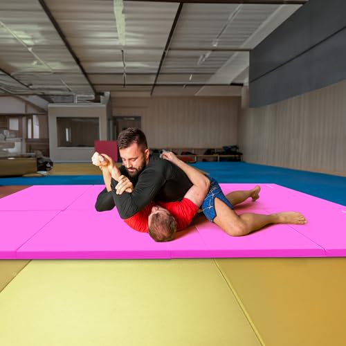 BalanceFrom 10x4 Feet 4-Panel Folding Gymnastics Mat – 2-Inch Thick Pad with Vinyl Surface and Carrying Handles for Tumbling, Yoga, Pilates, Home Workouts, and Martial Arts