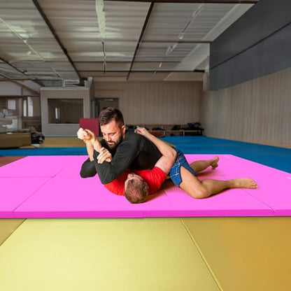 BalanceFrom 10x4 Feet 4-Panel Folding Gymnastics Mat – 2-Inch Thick Pad with Vinyl Surface and Carrying Handles for Tumbling, Yoga, Pilates, Home Workouts, and Martial Arts