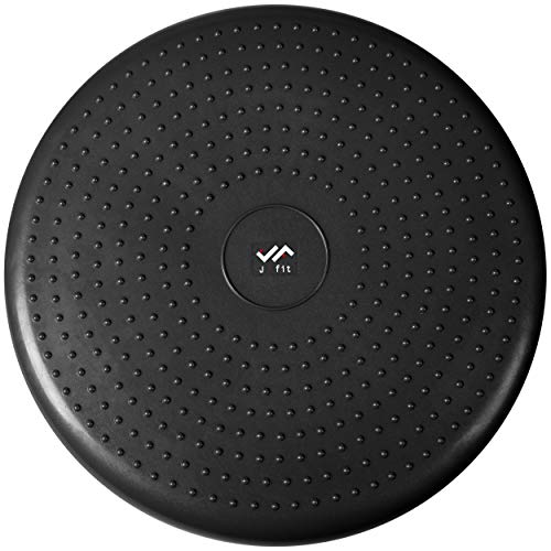 JFIT Inflatable Balance Disc - 13" or 26" Large Wobble Cushion Trainer - Durable Exercise Balance Pad for Coordination, Stability, and Core - Home, Gym, and Pet Training - style: 13-Inch - Black