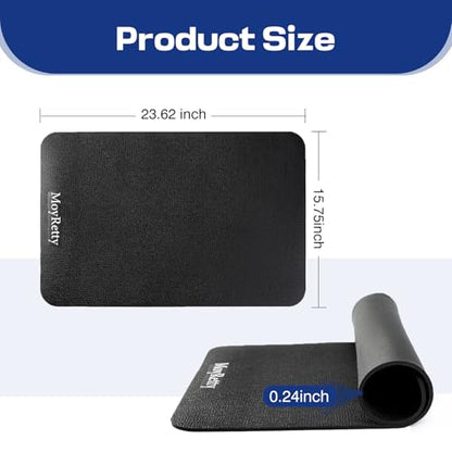 MoyRetty Non-Slip Workout Mat for Under Desk Elliptical(23.6x15.7 inches), Ellipse Leg Exerciser Machine Mat, Suitable for Electric Seated Foot Pedal Exerciser, Stability and Floor Protection