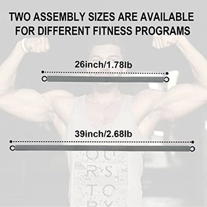 Resistance Band Bar, Body Workout, Portable Pilates Bar, Home Gym Training Equipment, 26 or 39 Inches