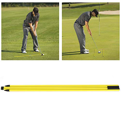 Alignment Stick, Fiberglass Practice Stick with PVC Tube, 2 Section 48.23 Inch Foldable Design, Swing Putting Line Setup Aid for Golfers Training