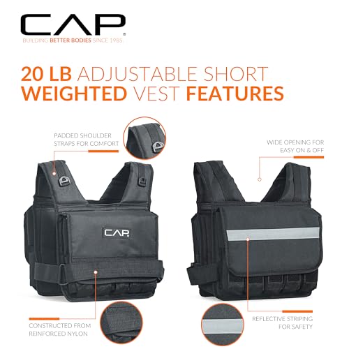 CAP Adjustable Weighted Vest 20–150 lbs for Strength Training, Running & Workouts, Weight Vest for Men & Women, Fitness Training Vest