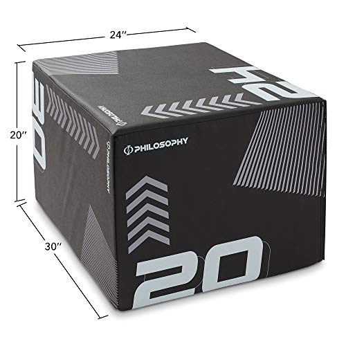 Philosophy Gym 3-in-1 Foam Plyo Box, Soft Plyometric Jump Box for Home Gym, HIIT, Jumps, Step-Ups, Agility and Strength Training