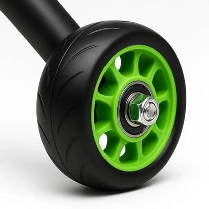4-Wheel Ab Rollers (With Knee Pads) - Core Strength Training Ab Exercise Wheel, Unisex Stable Ab Training Equipment, Non-Slip Handles, Smooth Ball Bearings, Portable Home Fitness Tool