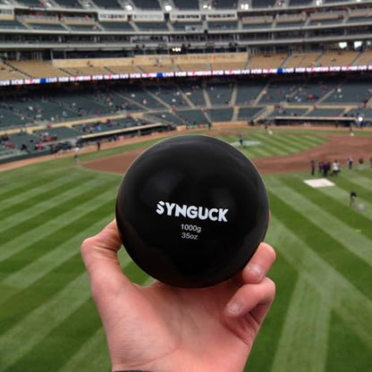 SYNGUCK 35/70oz Weighted Plyo Ball for Baseball & Softball Training - Heavy Training Balls for Power, Pitching, Hitting - Yoga, Fitness, Plyometrics - All Skill Levels