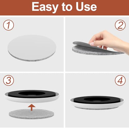 Furniture Sliders for Hardwood Floors - Multi-Surface Moving Sliders - size: 4.3in Round 8+16Pack