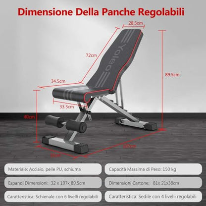 Yoleo Weight Bench | Foldable Workout Benches for Home Gym | 660lbs Bench Press for Strength Training | Home Gym Systems